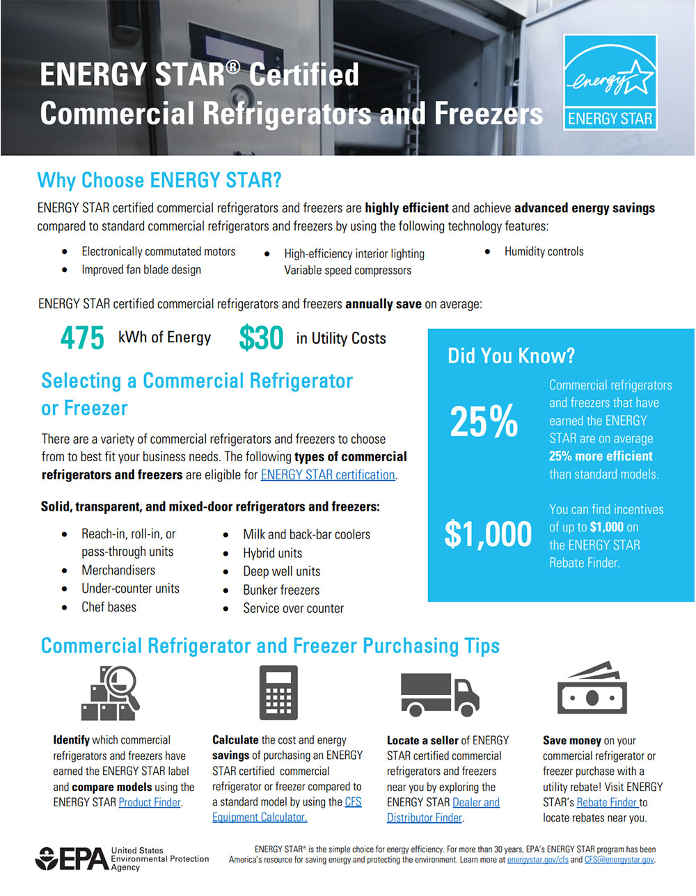 ENERGY STAR® Certified Commercial Refrigerators and Freezers