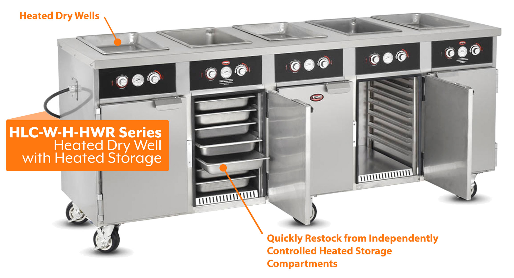 HLC-W-H-HWR Series: Heated Dry Serving Well with Independently Controlled Heated Storage Below