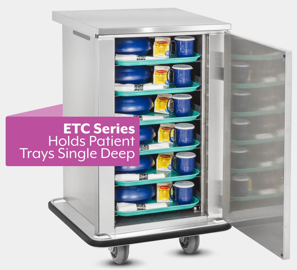FWE's Patient Tray Delivery: ETC Series holds patient trays single deep