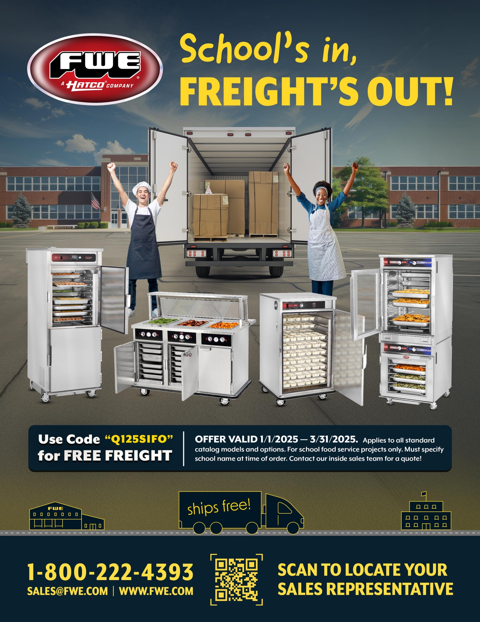 School's in, FREIGHT'S OUT! Special Offer for School Foodservice Only from FWE!