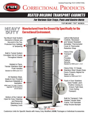 Correctional Heated Holding Transport Cabinets | TST-19 Correctional Products Information Sheet