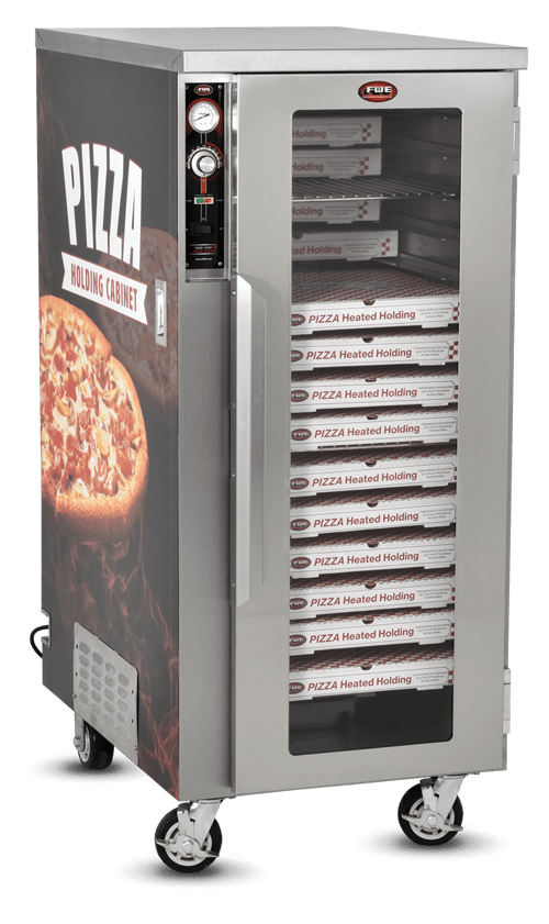 FWE / Food Warming Equipment Company, Inc. • Pizza Holding Cabinet (TS-1633-30) Shown with Optional Accessories Graphic Wrap and See-Thru Lexan Door